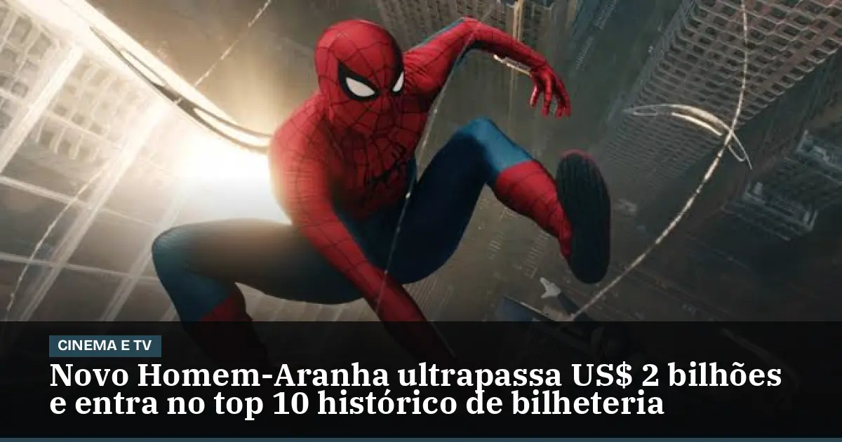 Novo Homem-Aranha ultrapassa US$ 2 bilhões e entra no top 10 histórico de bilheteria
